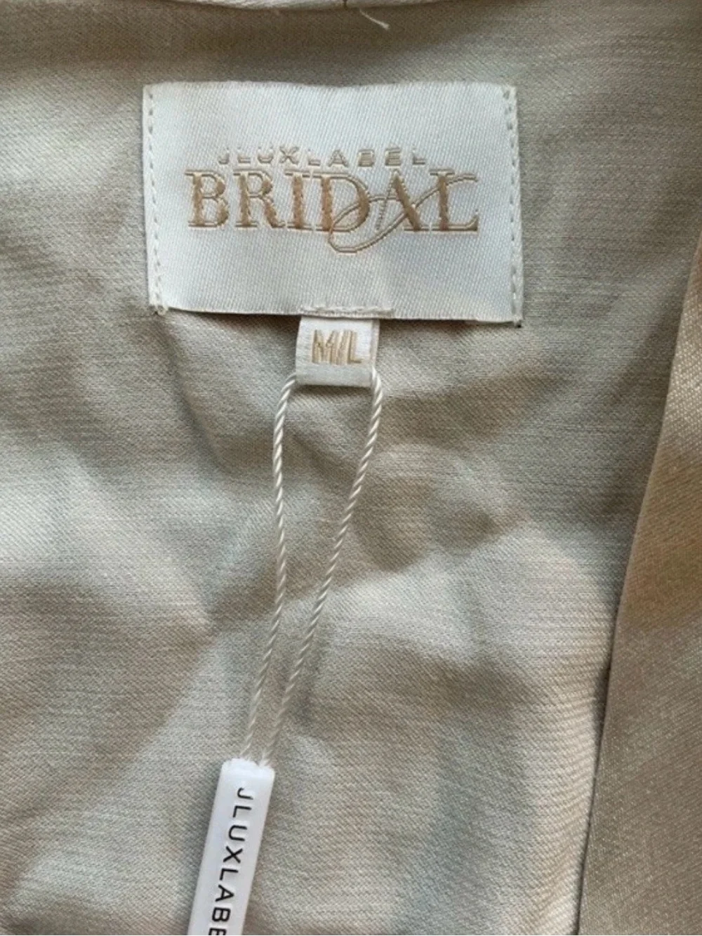 JLUXLABEL Forever & Always Satin Robe champagne Sz M/L